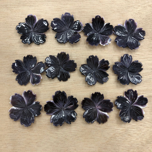Wampum Quahog Shell Flower Shape Top Drilled (5pcs/10pcs/20pcs)