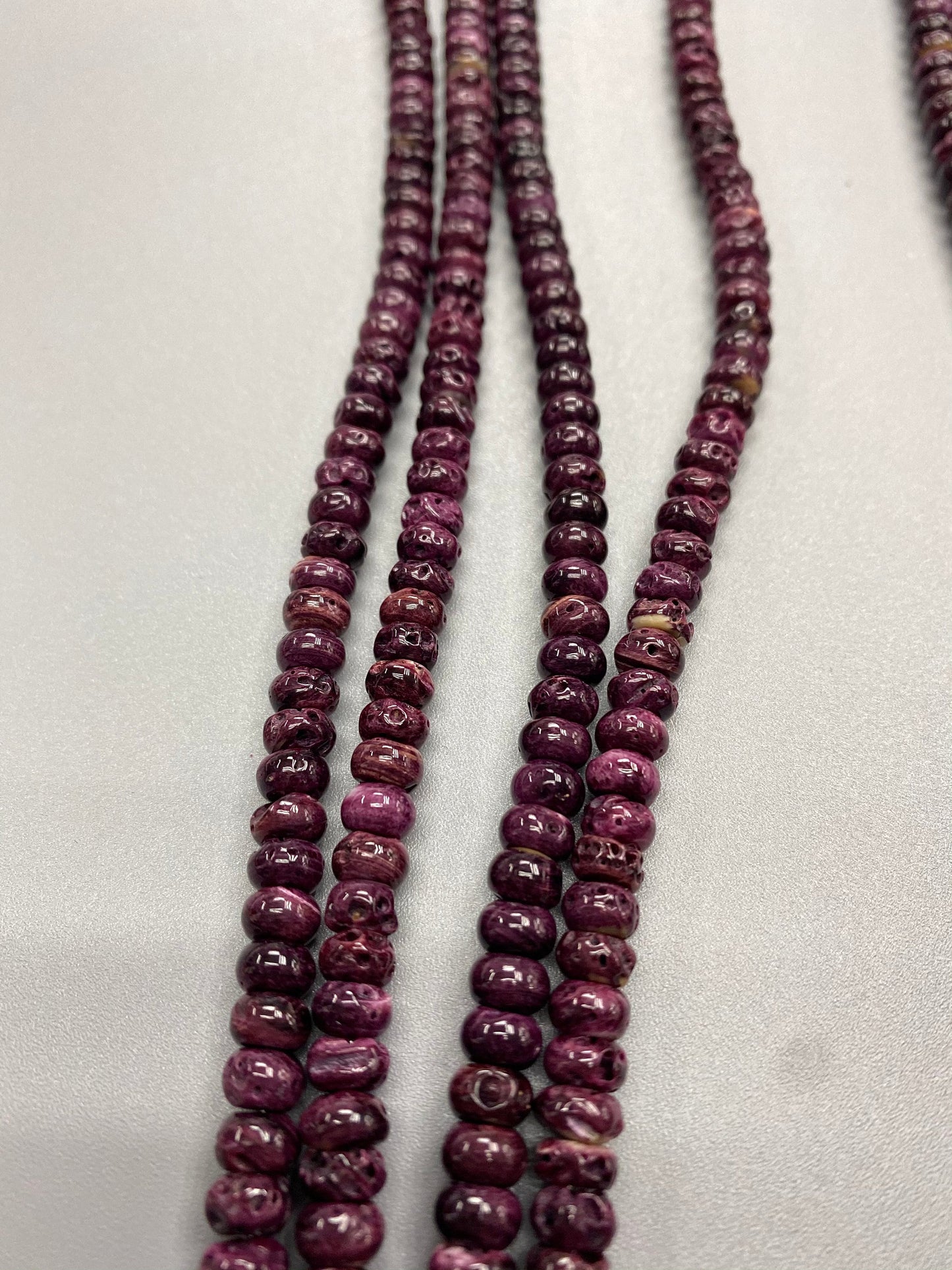 Top Quality Purple Spiny Oyster Shell Rondelle Beads 6mm