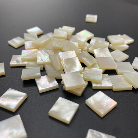 10mm/20mm Natural White Mother Of Pearl Shell Square Flat Loose Piece