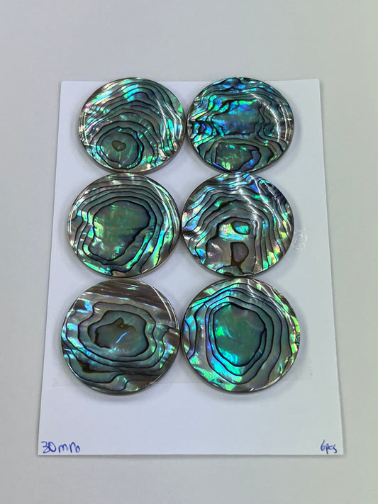 Natural Abalone Shell Round Cab 30mm 35mm