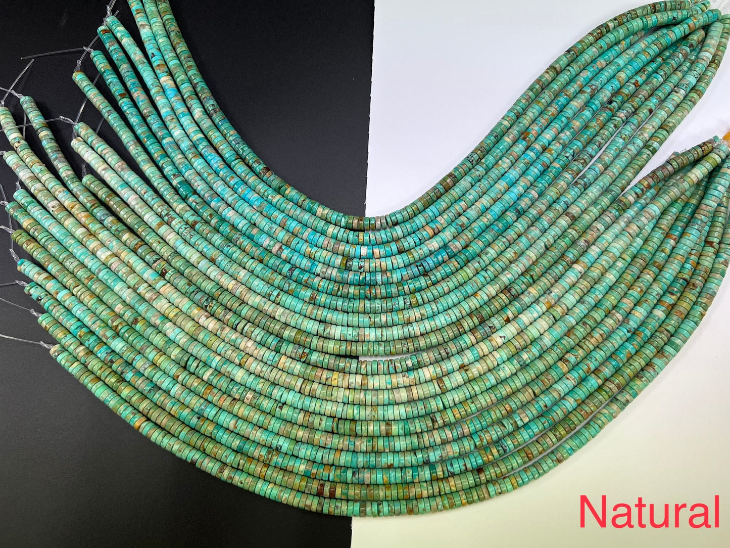 Natural Turquoise Heishi Beads 6mm 16 inches (Wholesale 100str)