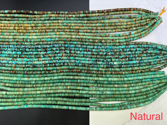 Natural Turquoise Heishi Beads 6mm 16 inches (Wholesale 100str)
