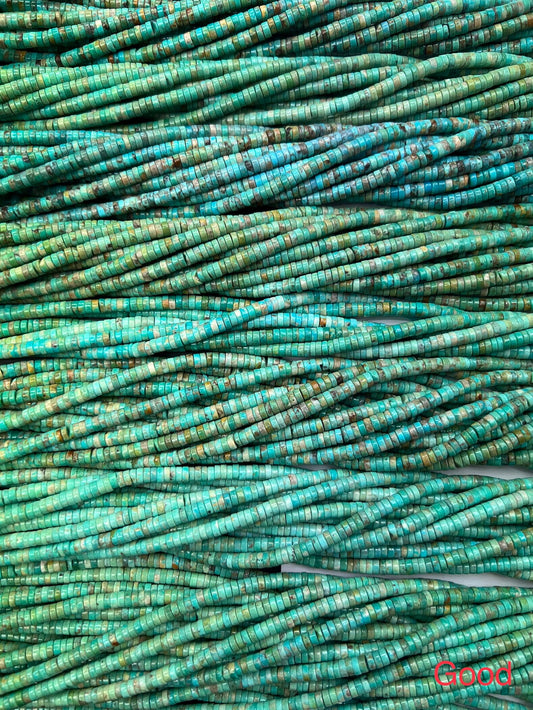 5mm Natural Turquoise Heishi Beads 16'inch