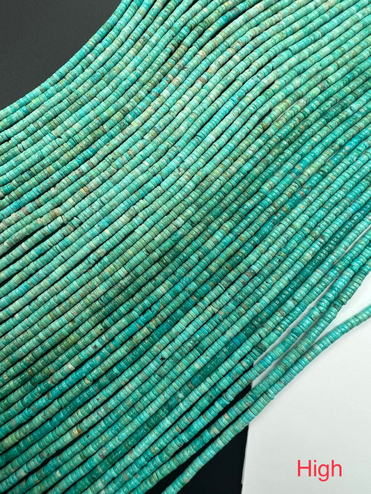 3mm High Quality Natural Turquoise Heishi beads 16'inchs Strand