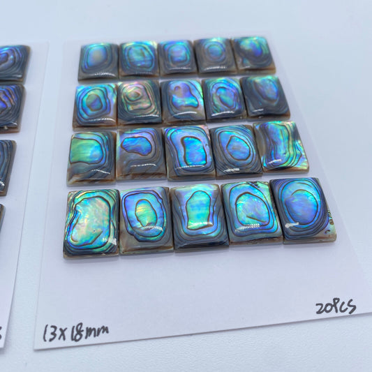 Natural Abalone Shell Rectangle Cabochons 13x18mm