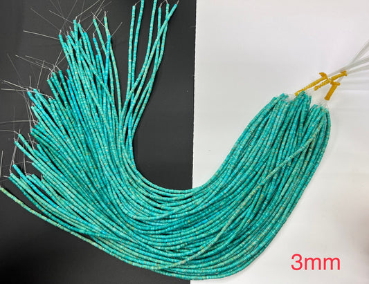 3-4mm Top Quality Natural Turquoise Heishi Beads 16'inchs