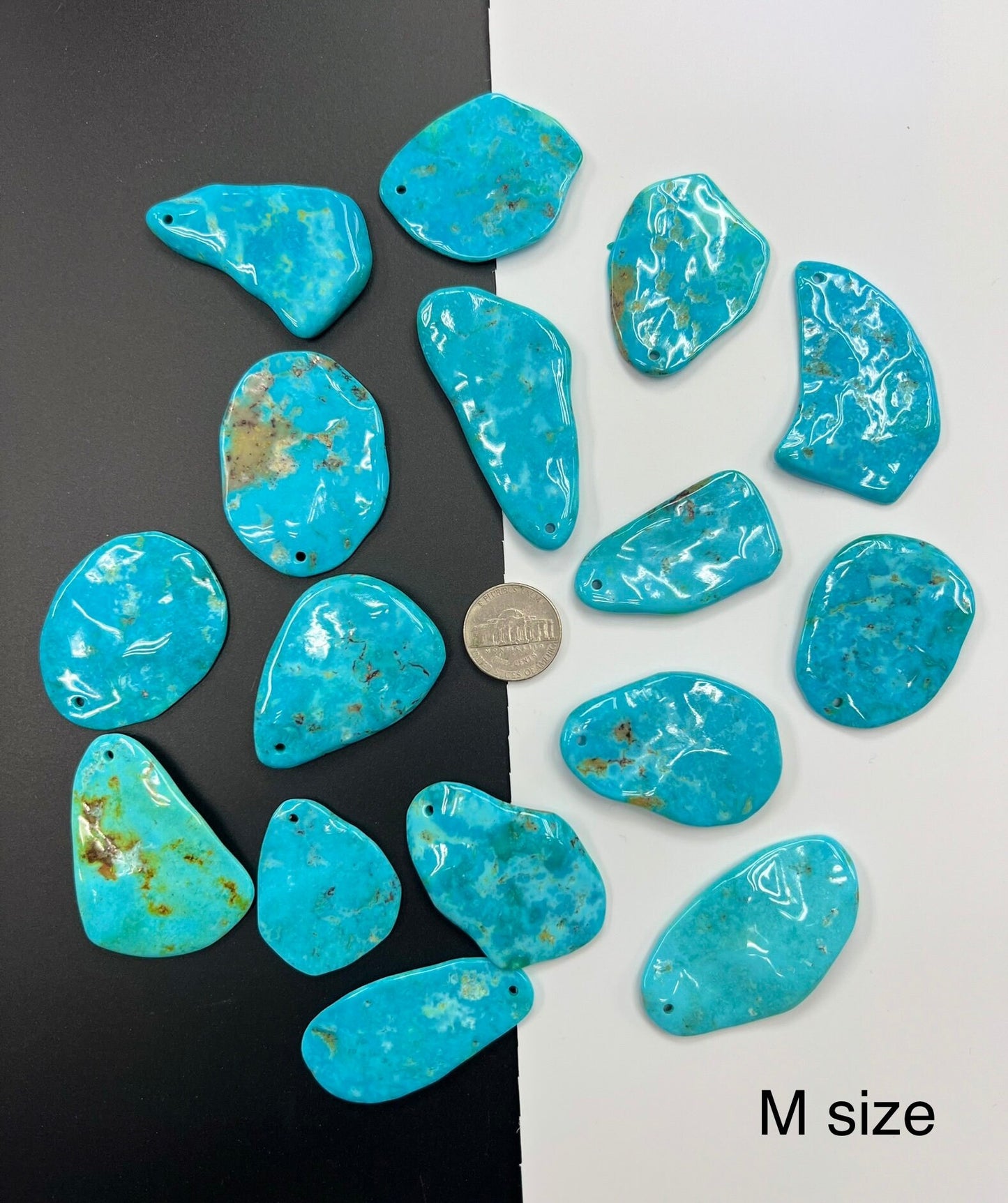 Natural Turquoise Free Form Pendant (S/M/L/XL) Size