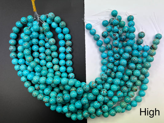 12mm High Quality Natural Turquoise beads strand 16 inches