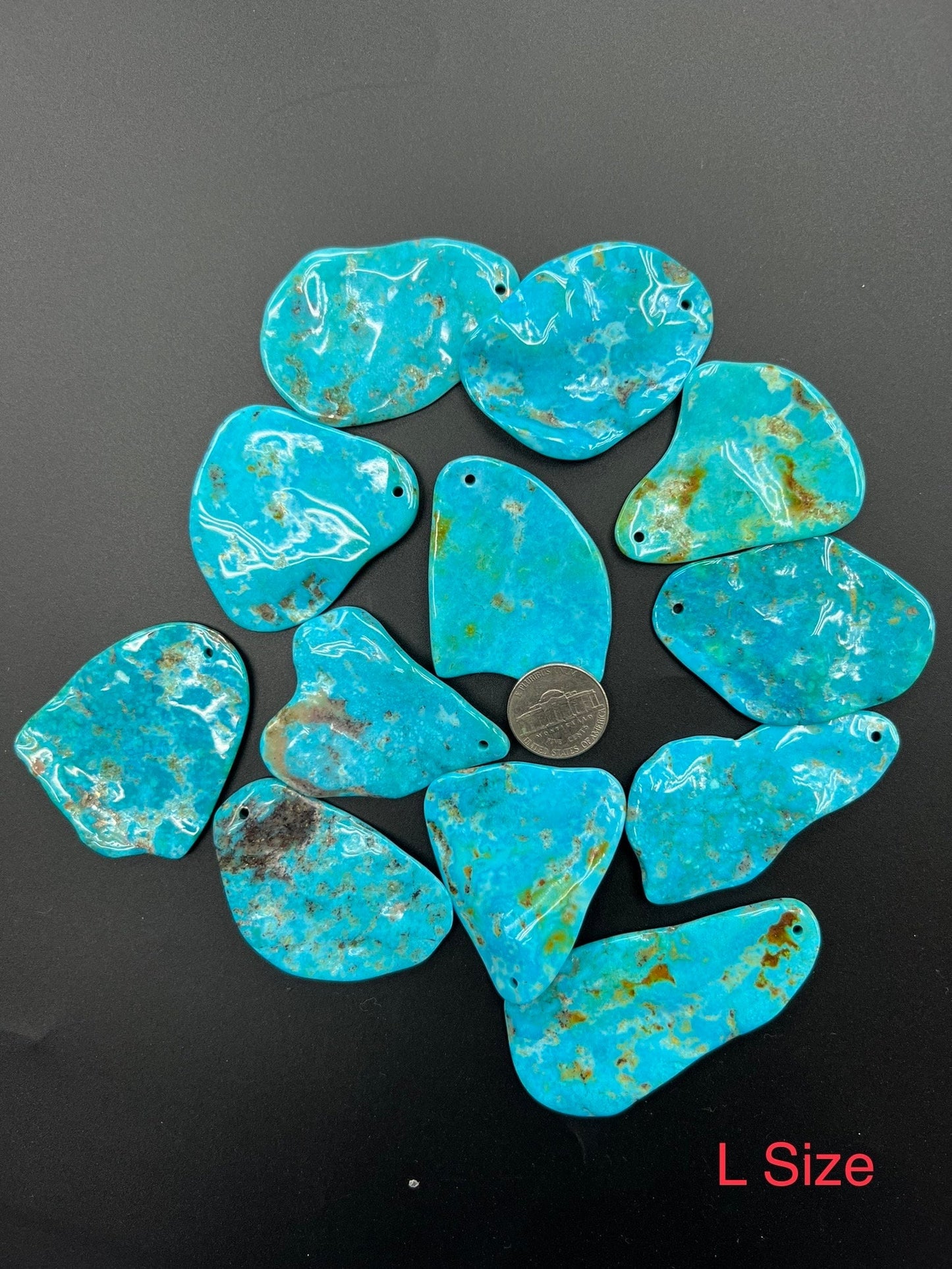 Natural Turquoise Free Form Pendant (S/M/L/XL) Size