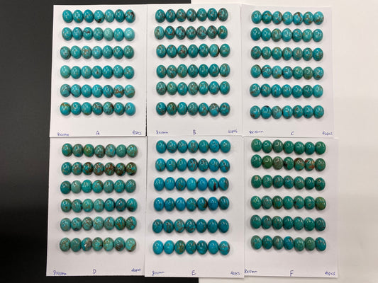 8x10mm Natural Turquoise Oval Cab