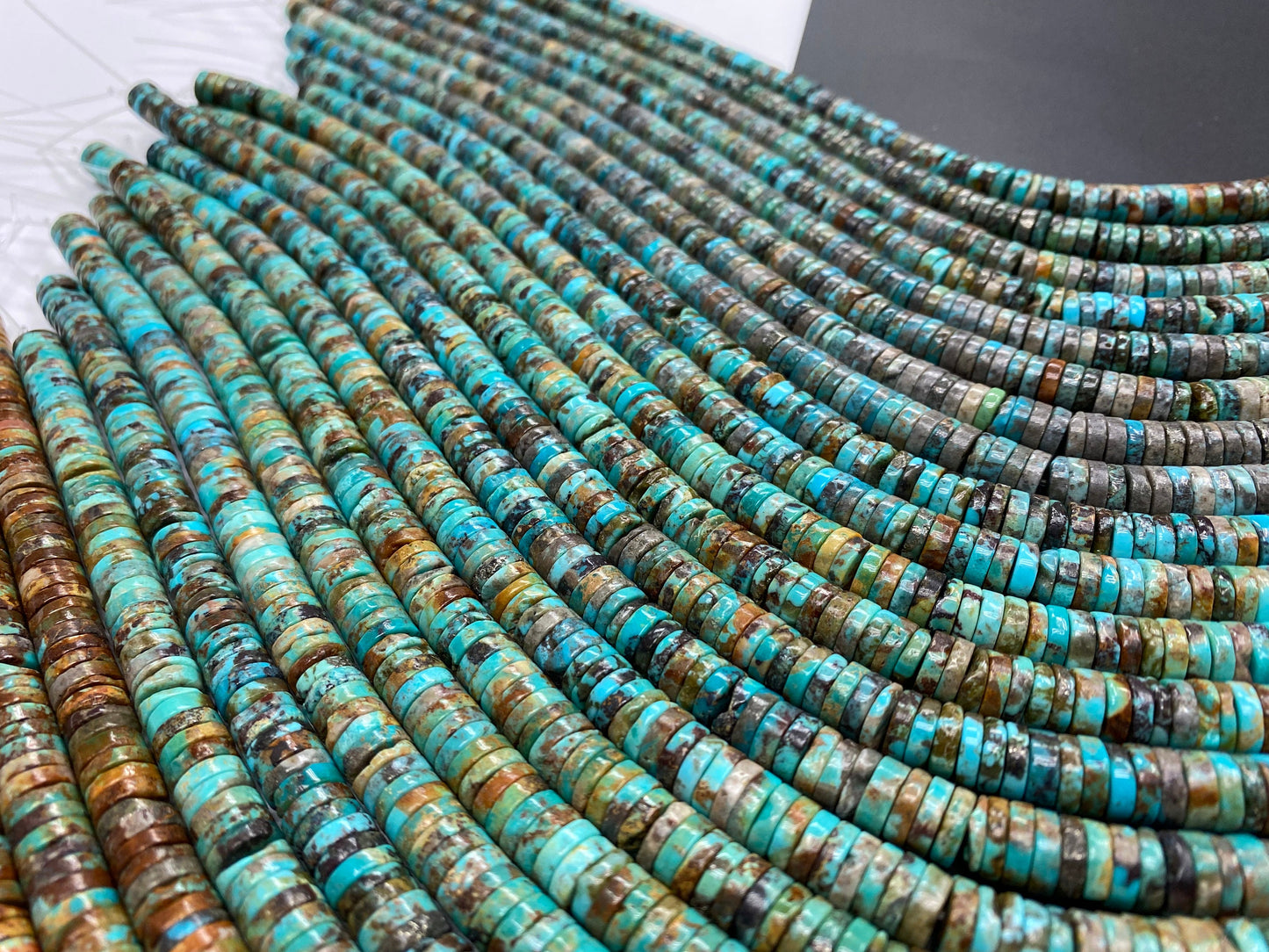 8mm Natural Quality Turquoise Heishi Beads 16'inch