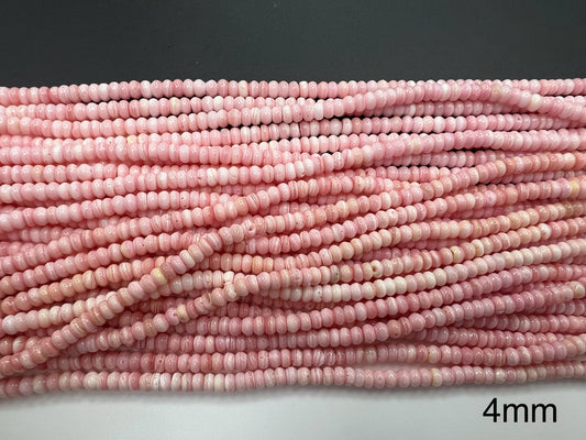4/6mm Natural Pink Queen Conch Shell Rondelle beads (16'inchs)