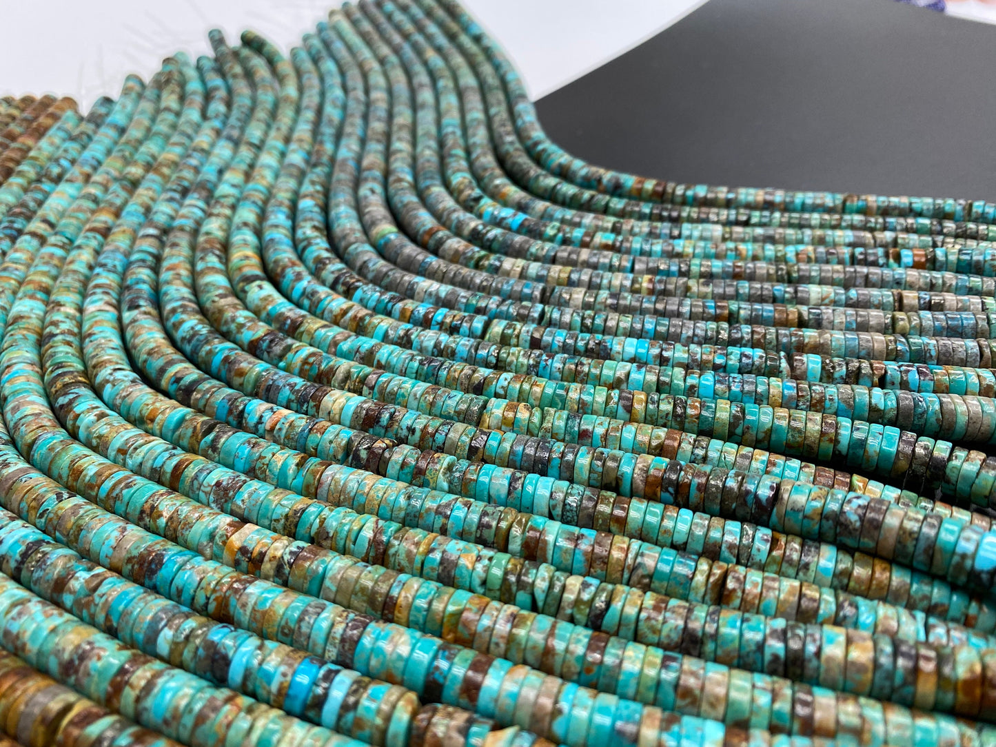 8mm Natural Quality Turquoise Heishi Beads 16'inch