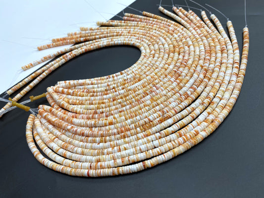 6mm Light Color Natural Spiny Oyster Shell Heishi beads 16'inchs