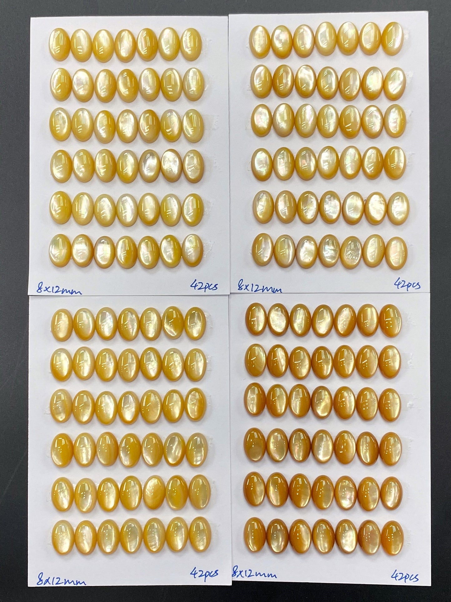 Natural Yellow Mother Of Pearl Shell Oval Cab 8x10mm, 8x12mm, 10x14mm, 10x20mm, 12x16mm