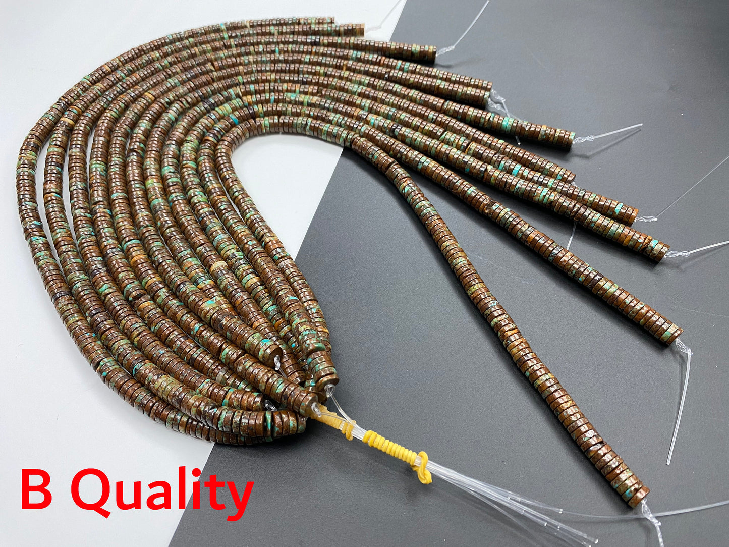 Turquoise Heishi Beads 8mm 16 inches (B/Natural/Good/High Quality)