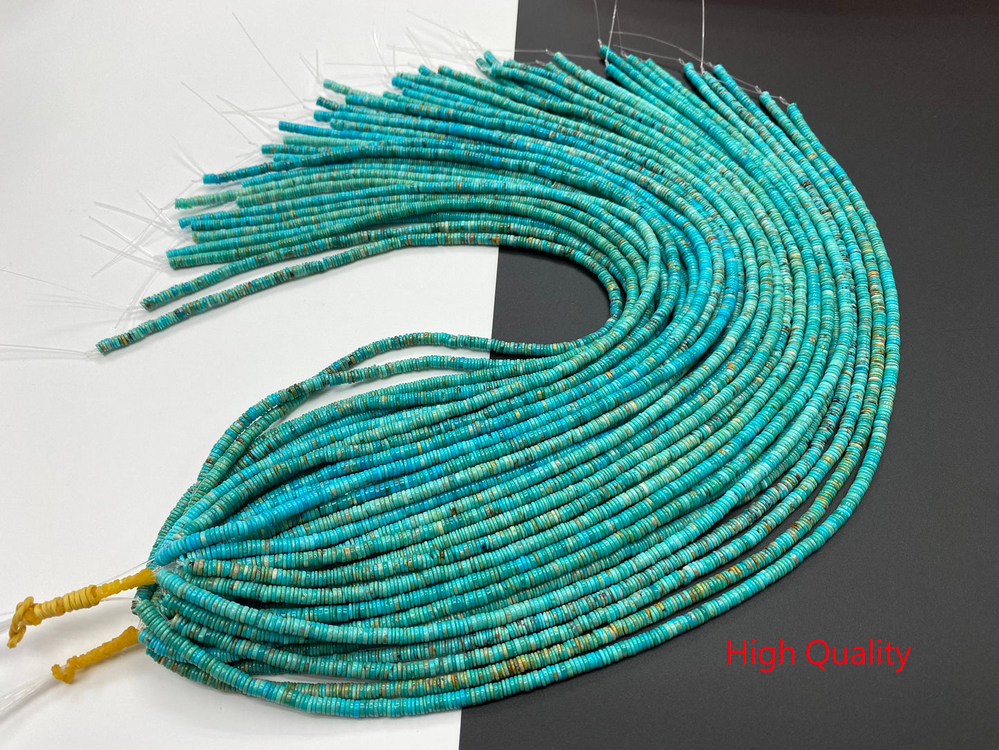 Natural Turquoise Heishi beads 4mm 16 inches (Natural/Good/High Quality Thickness 1mm)