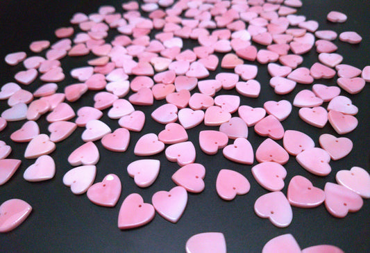 Pink Queen Conch Shell Heart Shape Pendant 15mm (20pcs/50pcs)