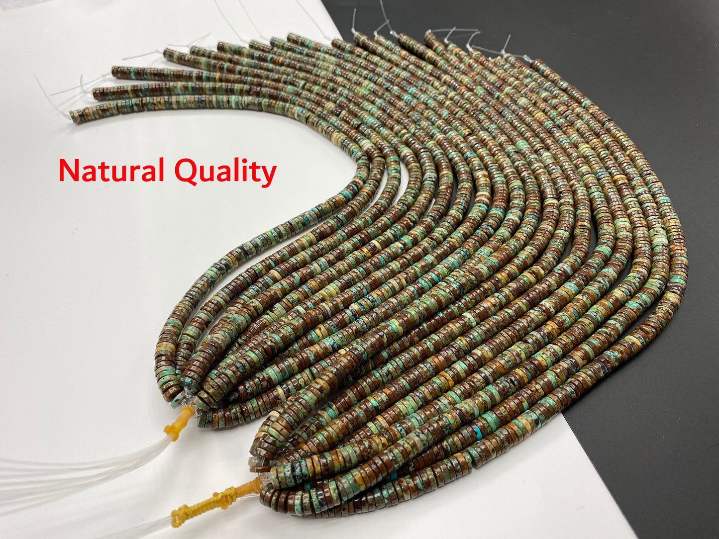 Turquoise Heishi Beads 8mm 16 inches (B/Natural/Good/High Quality)