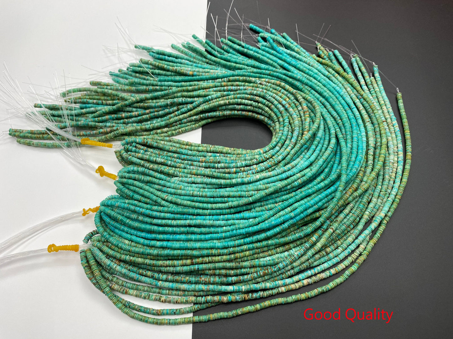 Natural Turquoise Heishi beads 4mm 16 inches (Natural/Good/High Quality Thickness 1mm)