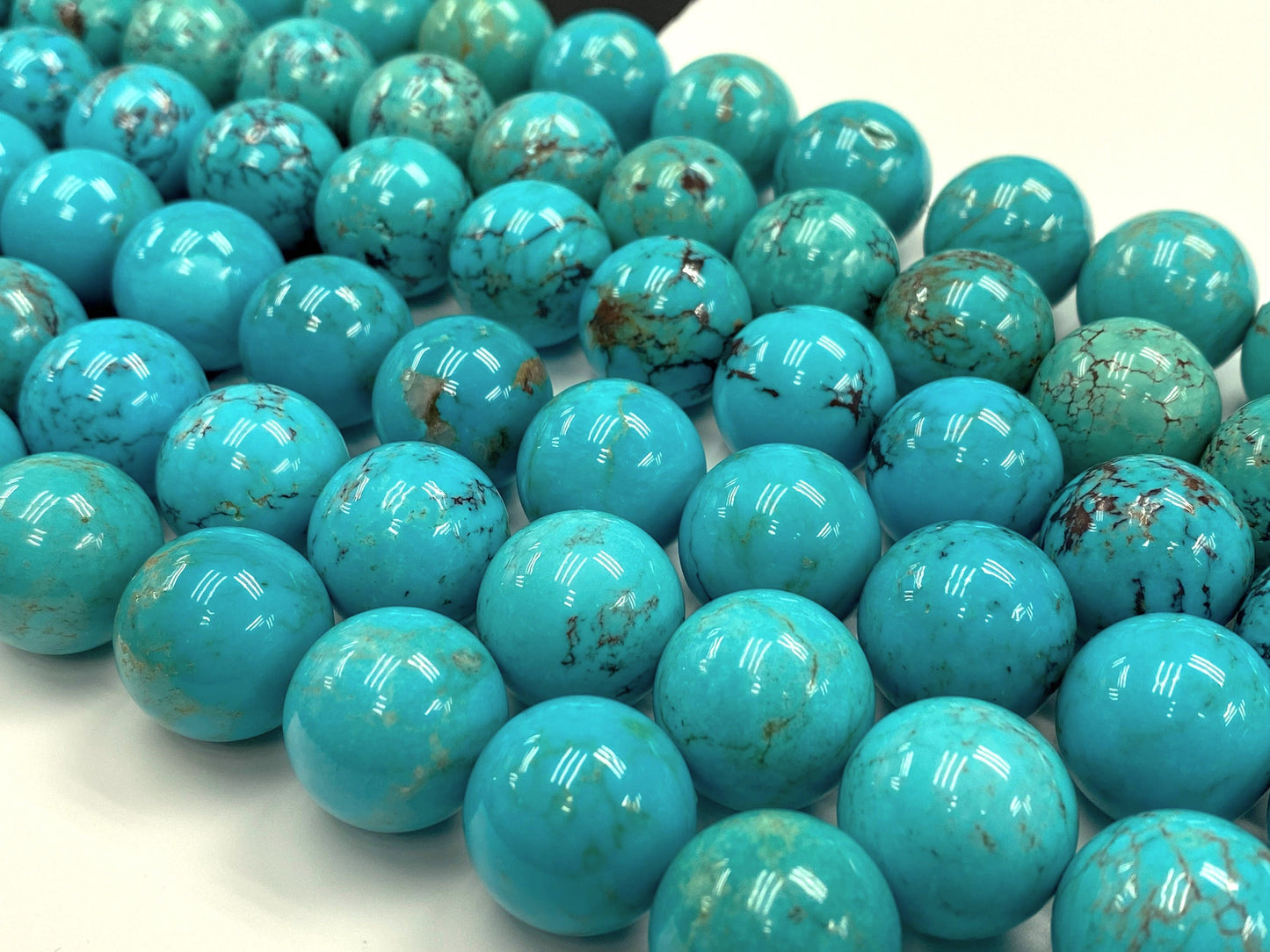 Natural Turquoise Round Beads Strand 20mm 16 inches (Top Quality)