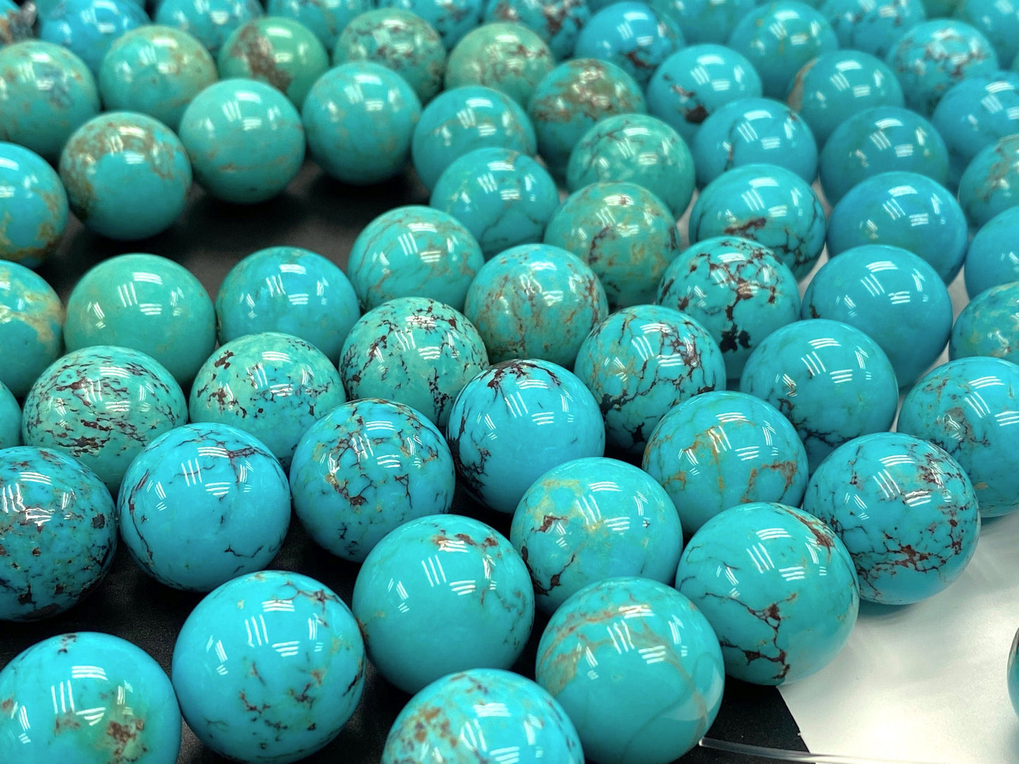 Natural Turquoise Round Beads Strand 20mm 16 inches (Top Quality)