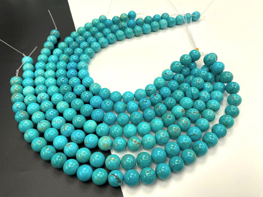 Natural Turquoise Round Beads Strand 14mm 16 inches (High/Top Quality)