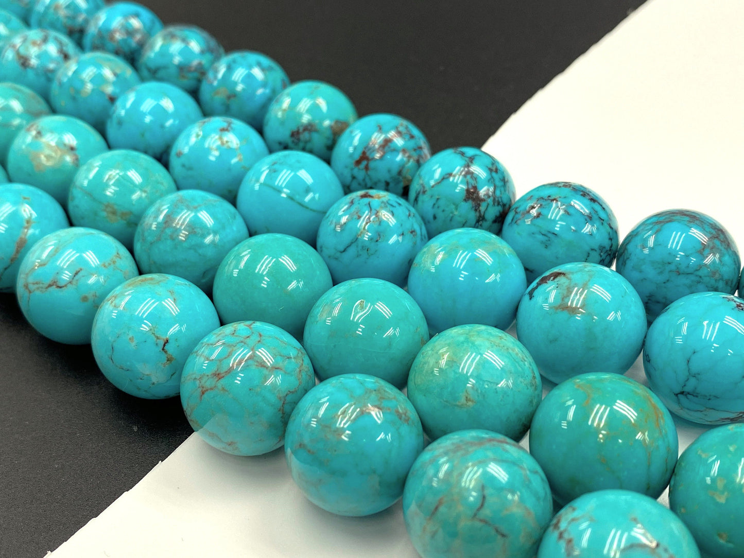 Natural Turquoise Round Beads Strand 18mm 16 inches (High Quality)