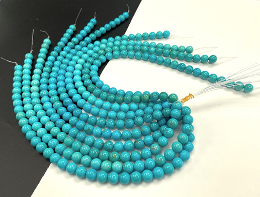 Natural Turquoise Round Beads Strand 12mm 16 inches (High/Top Quality)