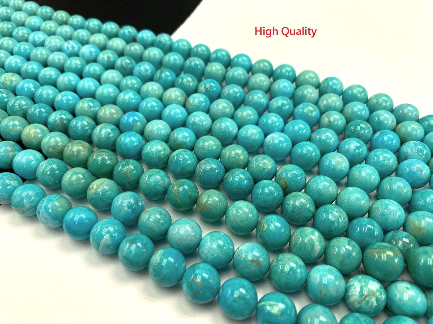 Natural Turquoise Round Beads Strand 12mm 16 inches (High/Top Quality)