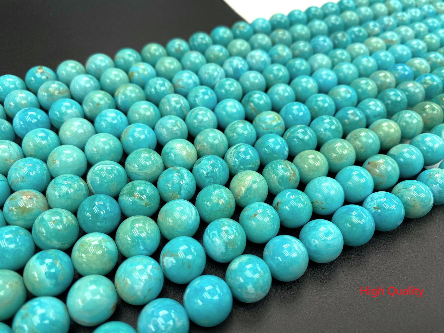 Natural Turquoise Round Beads Strand 12mm 16 inches (High/Top Quality)