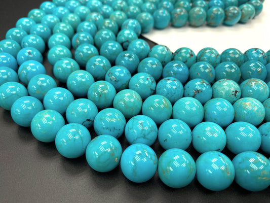Natural Turquoise Round Beads Strand 16mm 16 inches (High/Top Quality)