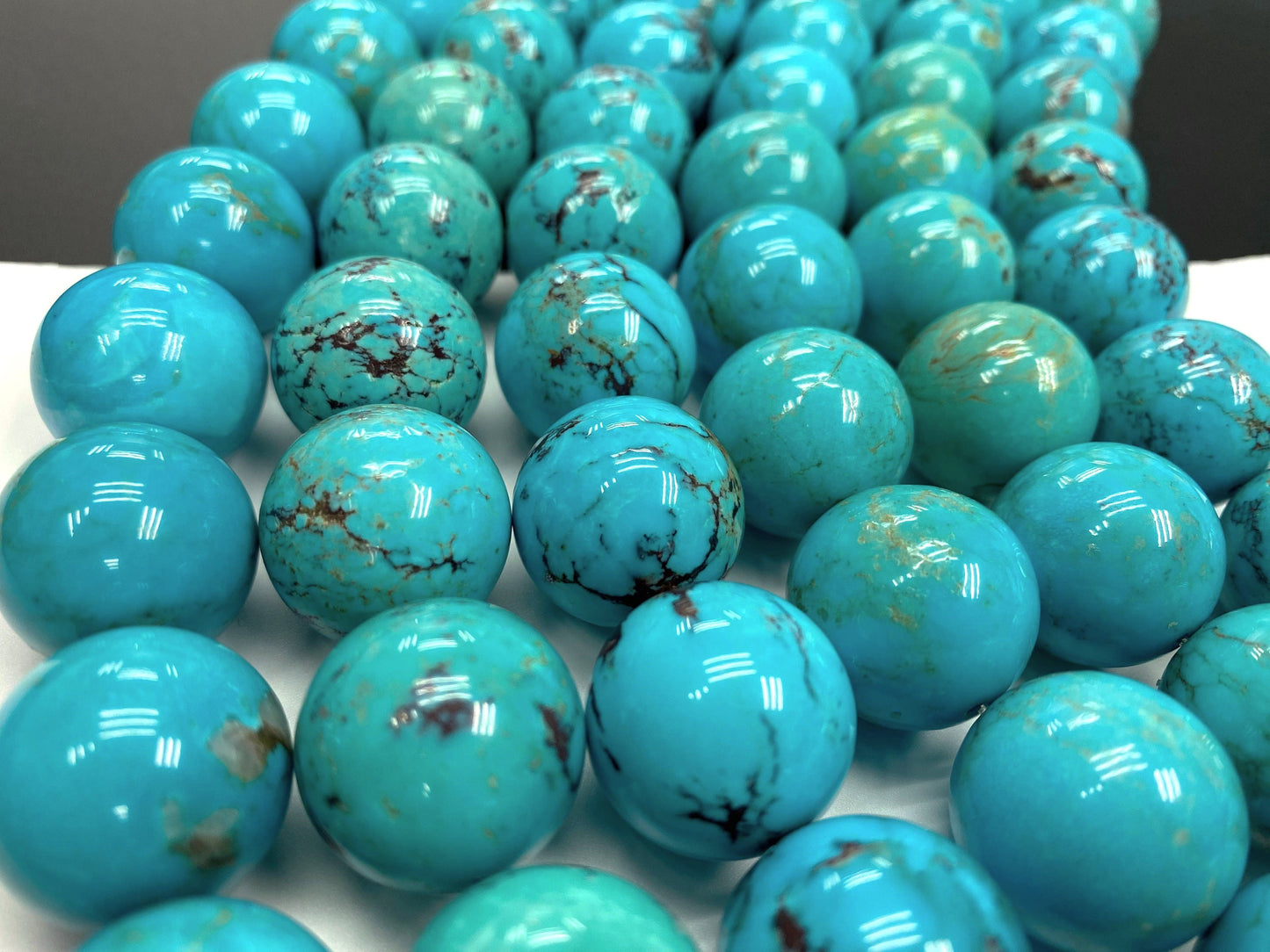 Natural Turquoise Round Beads Strand 20mm 16 inches (Top Quality)