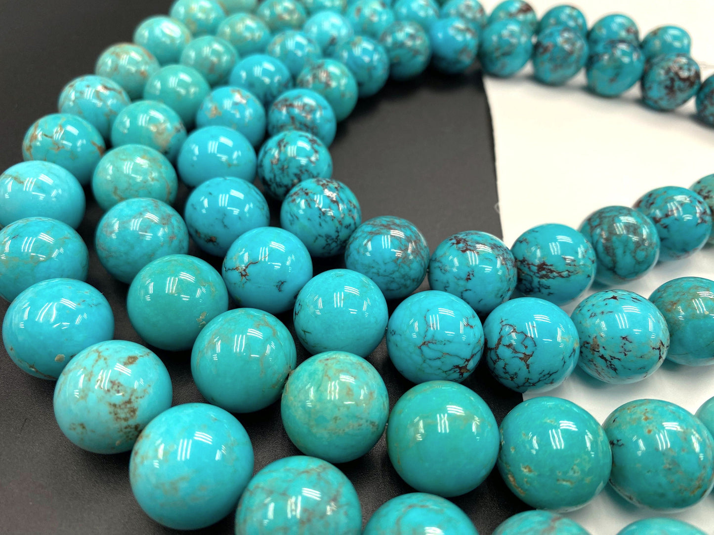 Natural Turquoise Round Beads Strand 18mm 16 inches (High Quality)