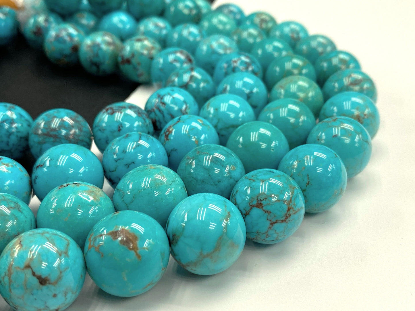 Natural Turquoise Round Beads Strand 18mm 16 inches (High Quality)