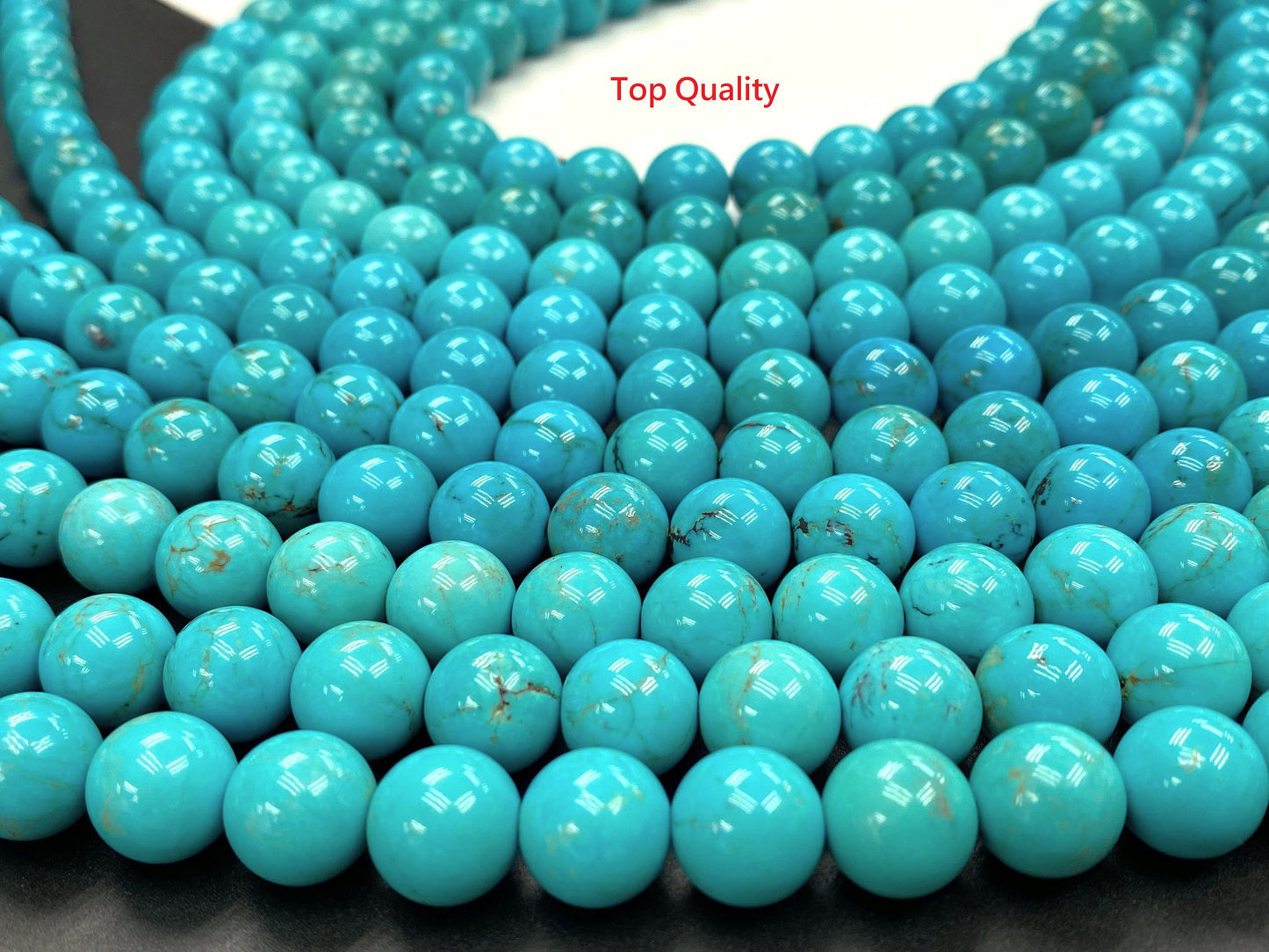 Natural Turquoise Round Beads Strand 12mm 16 inches (High/Top Quality)