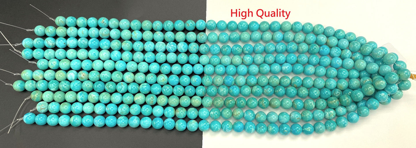 Natural Turquoise Round Beads Strand 12mm 16 inches (High/Top Quality)