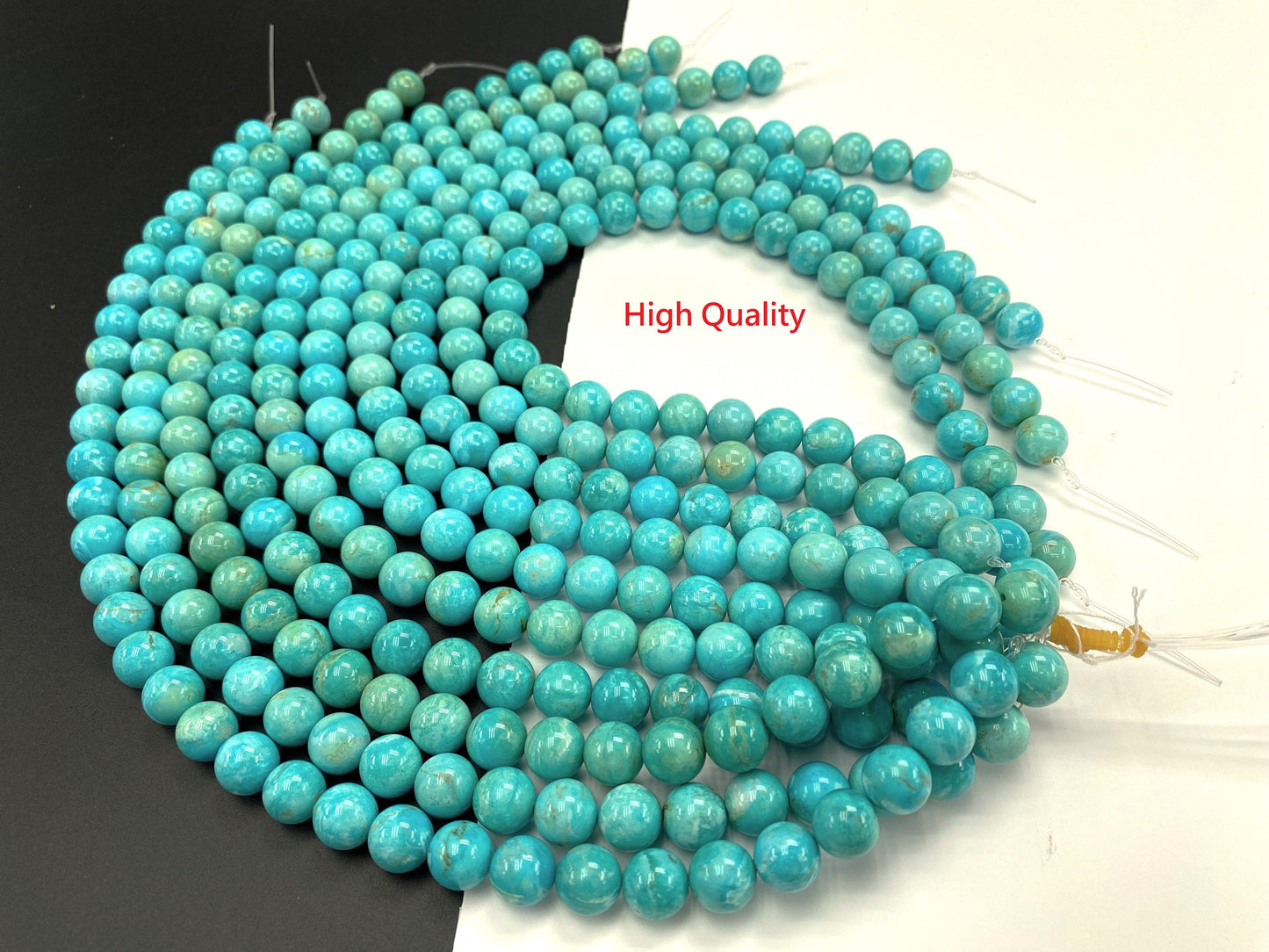 Natural Turquoise Round Beads Strand 12mm 16 inches (High/Top Quality)