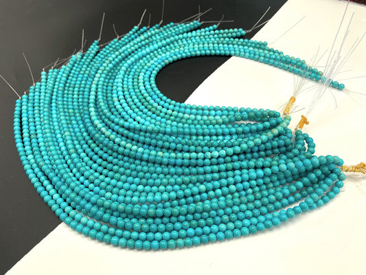 Natural Turquoise Round Beads Strand 6mm 16 inches (High/Top Quality)