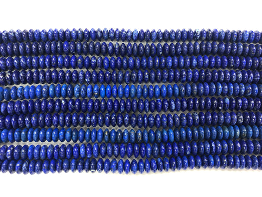 Lapis Roundel Beads 16 inches 4x10mm