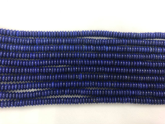 Lapis Roundel Beads 16 inches 3x8mm  A Quality