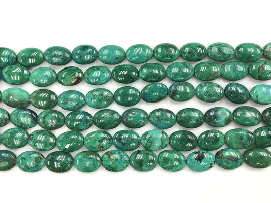 Chrysocolla Oval Puff 13x18mm 16 inches