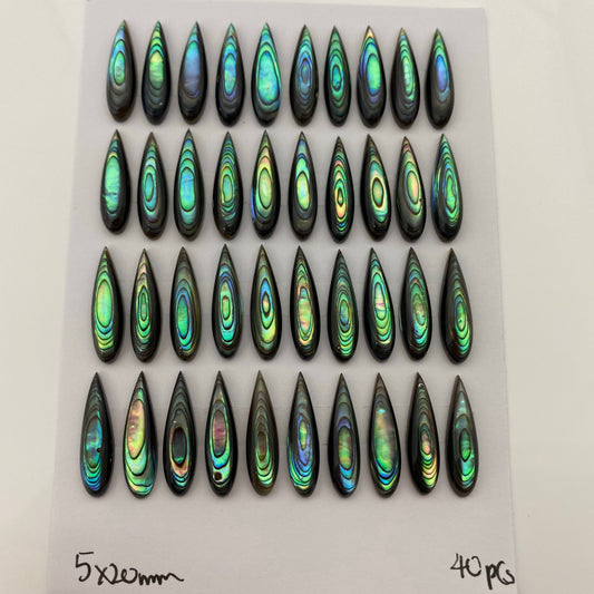 Abalone Shell Teardrop Cabochons 5x20mm (whole pack)