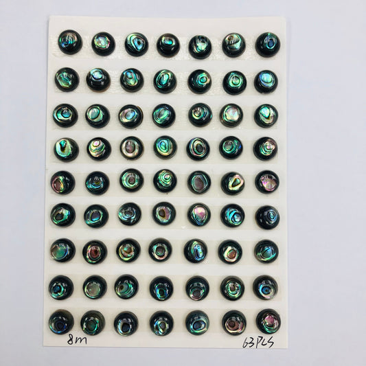 Abalone Shell Round Cab 8mm 63pcs whole pack