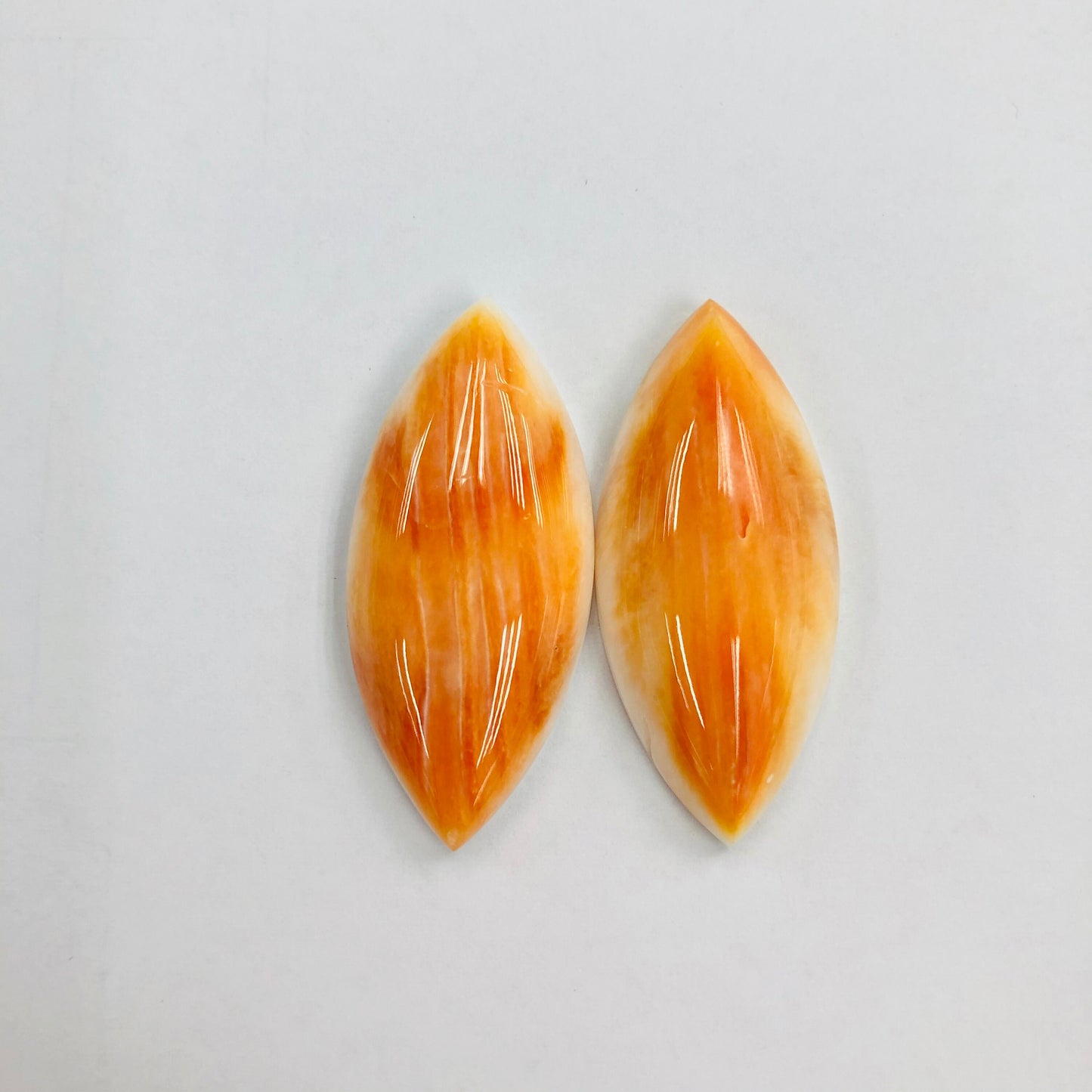 Spiny Oyster Shell Marquise Cabochon 18x40mm 2pcs