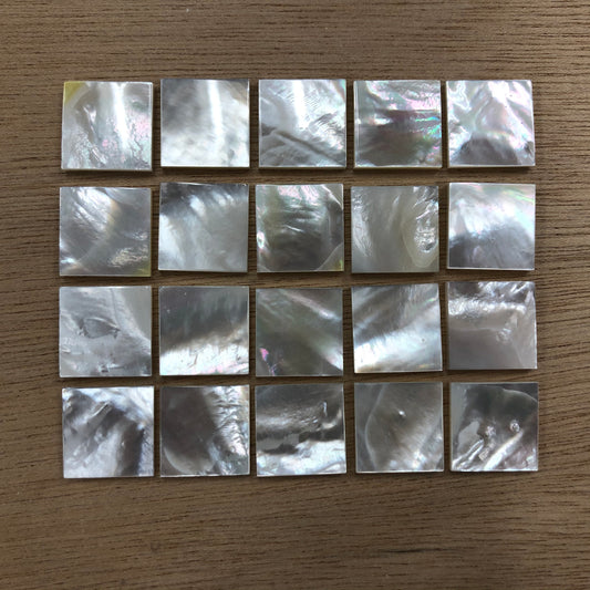 10/20pcs Natural White Mother Of Pearl Shell Square Flat 20mm