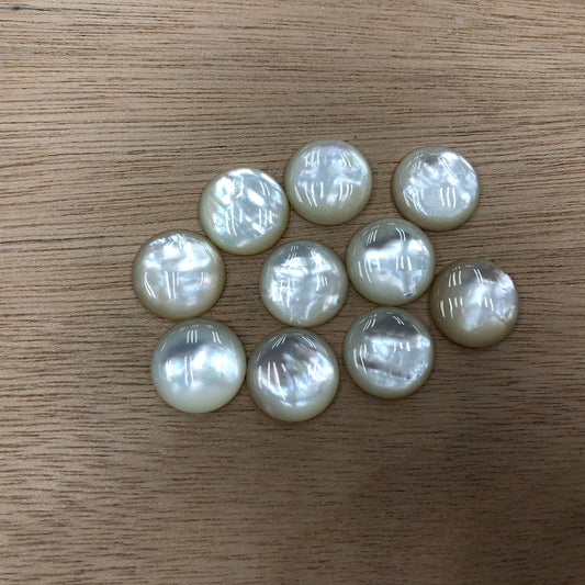 Natural White Mother Of Pearl Shell Round Cab 20mm 22mm (5pcs/10pcs)