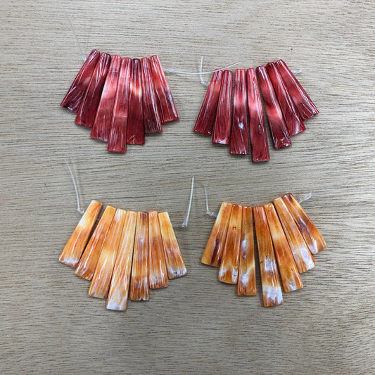 Spiny Oyster Shell Long Chips Graduated (Orange/Red)