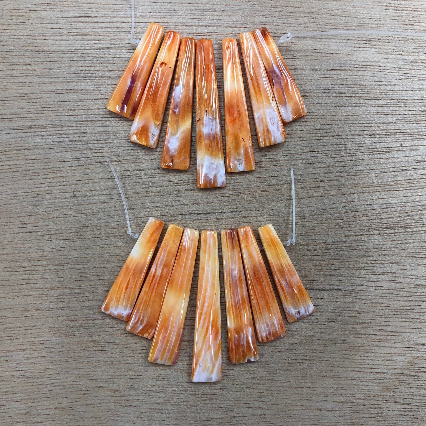 Spiny Oyster Shell Long Chips Graduated (Orange/Red)