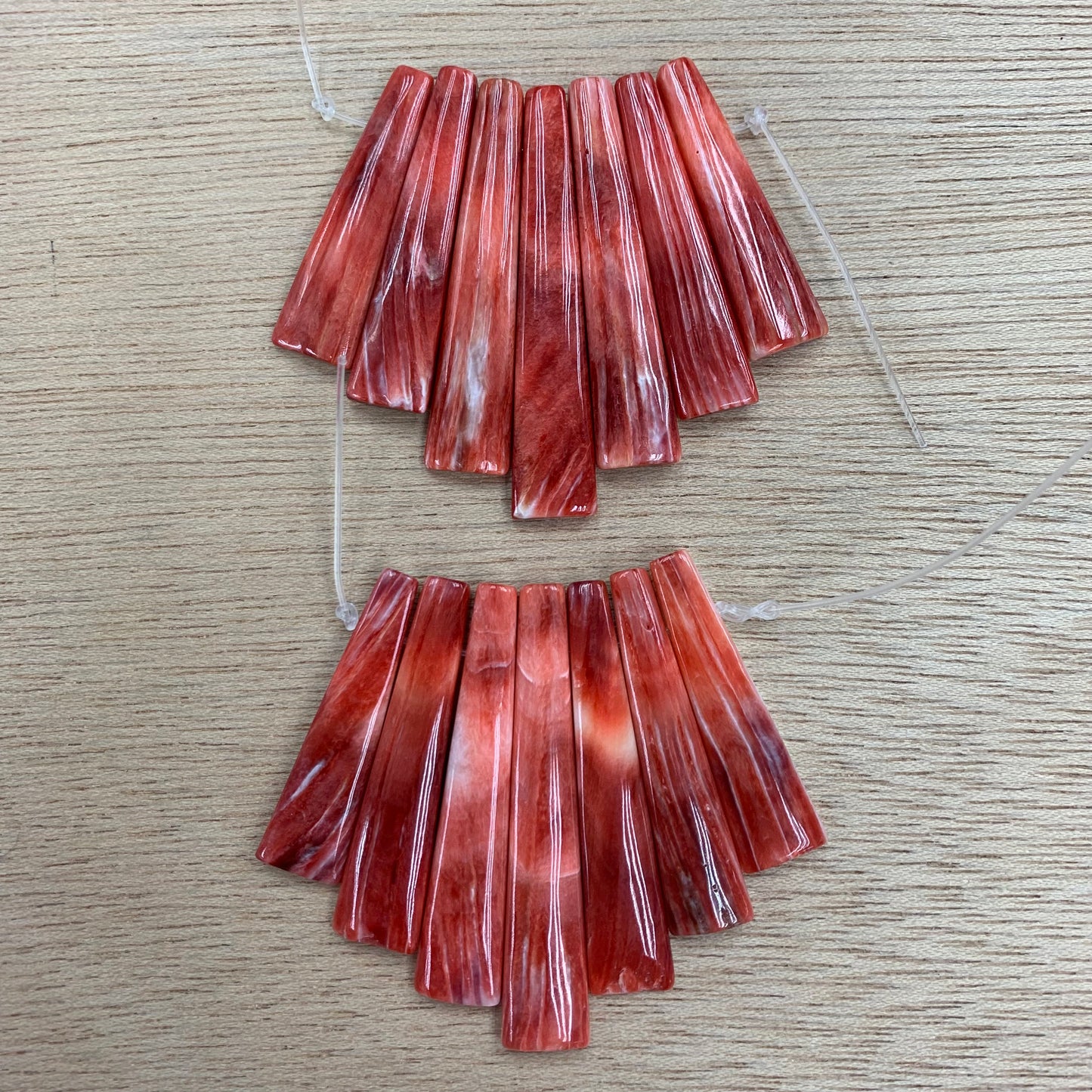 Spiny Oyster Shell Long Chips Graduated (Orange/Red)